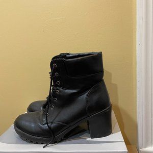 Chunky Heel Combat Boots